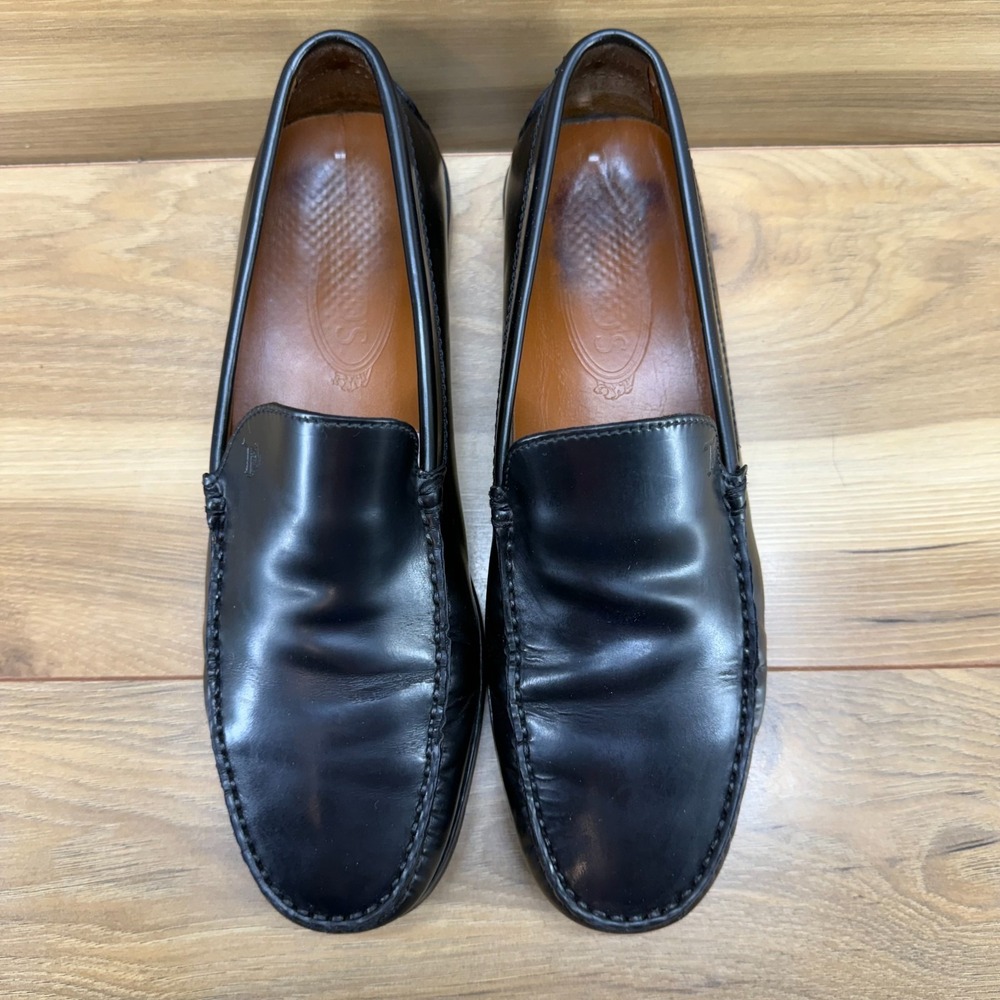 Tod's City Gommino Driving Penny Loafers Mens US 8 Black Modern Business Casual